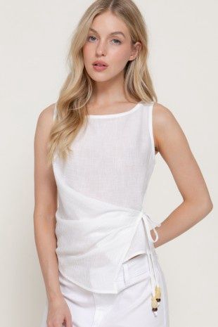 Kelli Wrap Top with Bead Detail