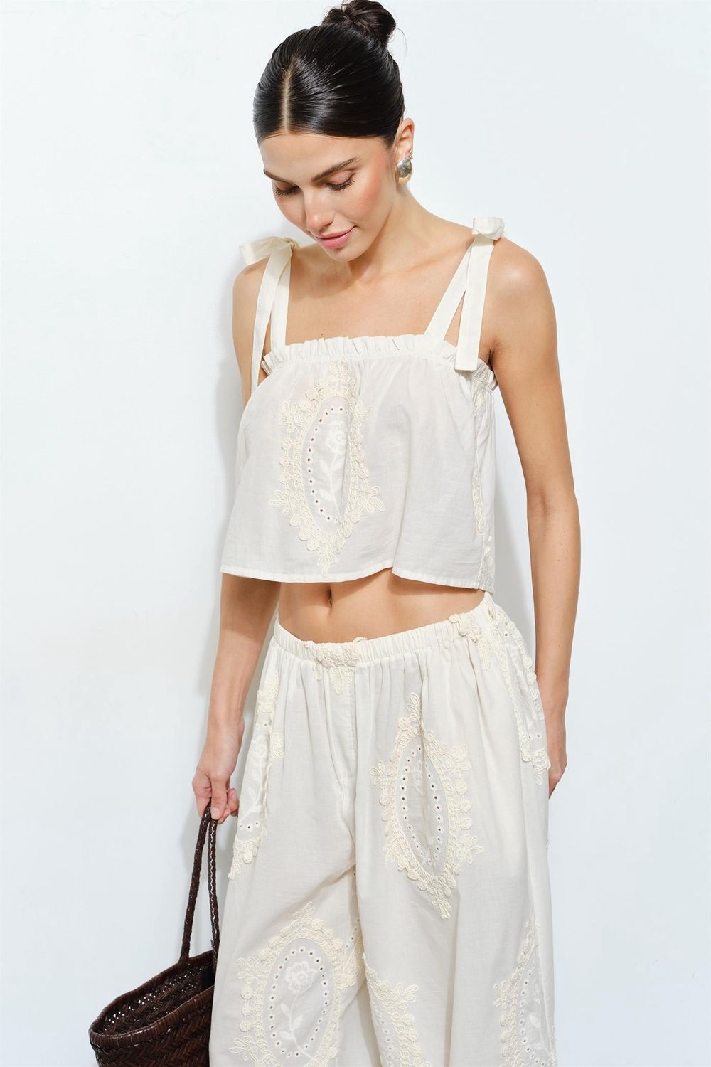 Isla Eyelet Tie Top