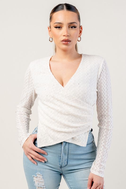 Ardena lacey overlap top