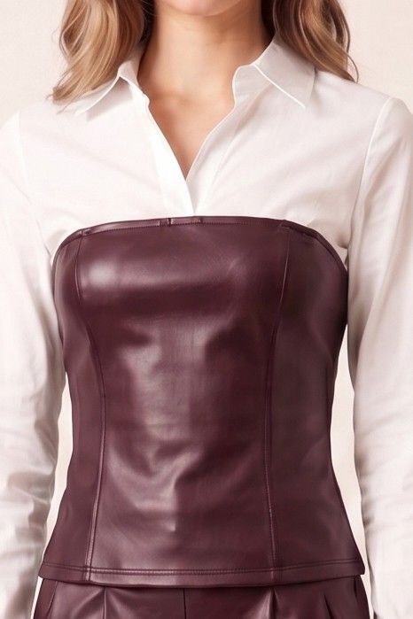 Ameila contrast layered shirt top