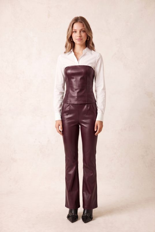 Ameila contrast layered shirt top