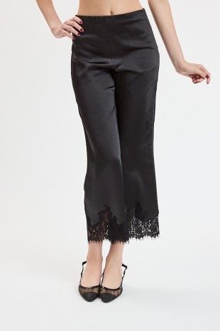 Cleo Satin Lace Detail Pant