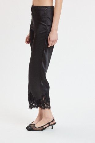 Cleo Satin Lace Detail Pant