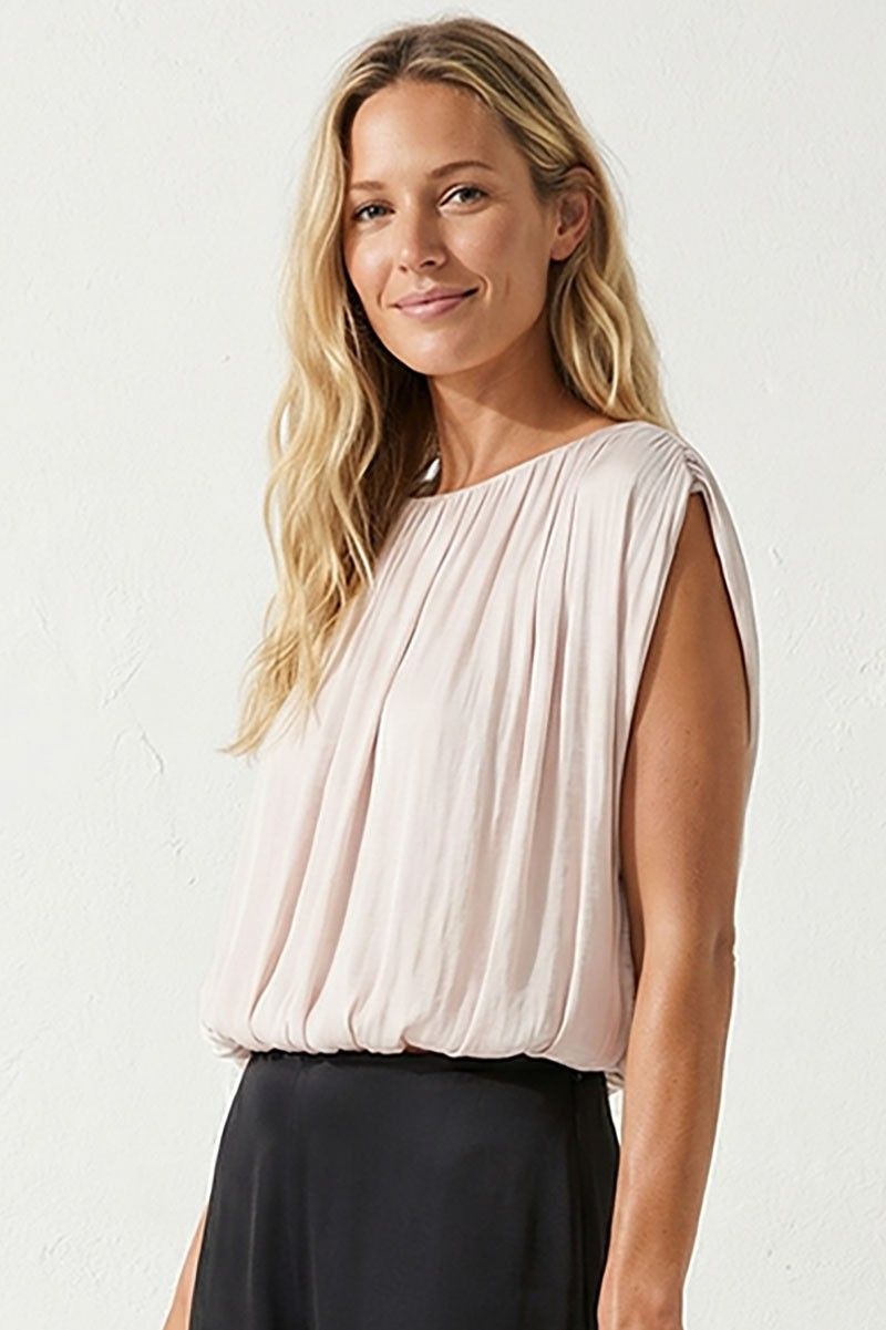 Grecian Drape Bubble Top