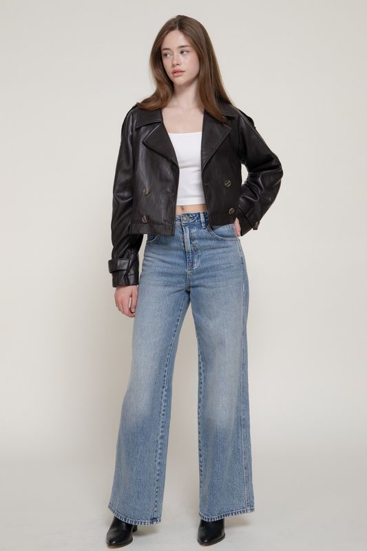Tuzzi Vegan Leather Trench Coat