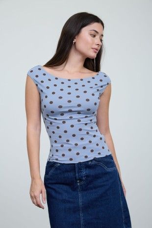 Allegra  Dot Mesh Top