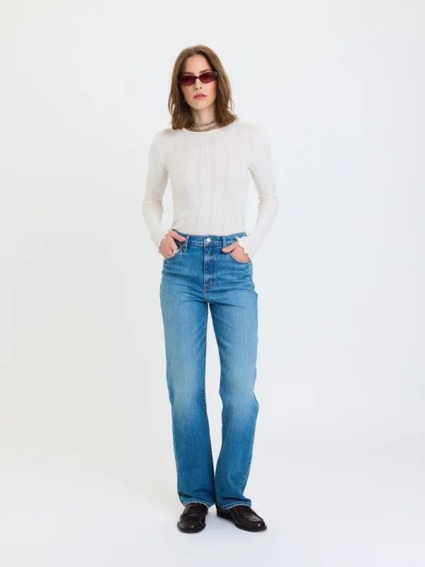 Sundaze Hi Rise Vintage Straight Denim