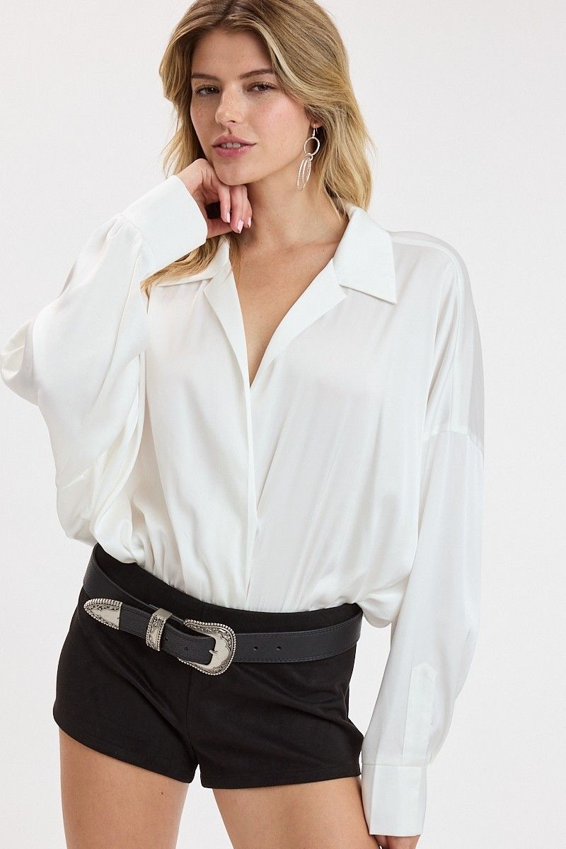 Esme collared hook&amp;loop bodysuit