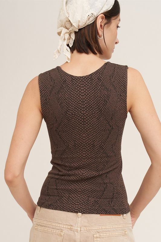Ivy Snakeskin Square Neck Tank