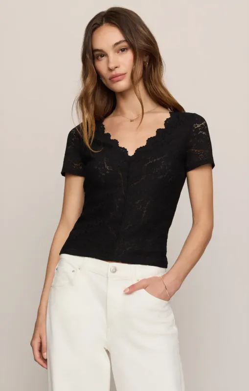 Audrey Lace Short Sleeve Top