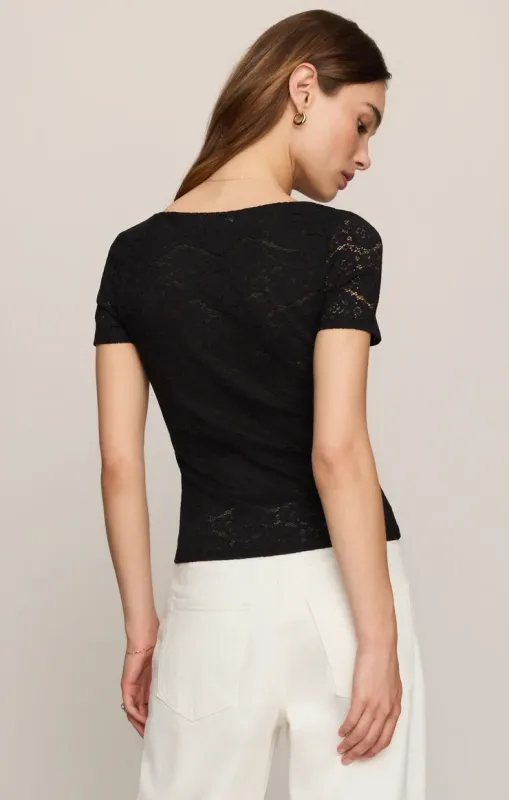 Audrey Lace Short Sleeve Top