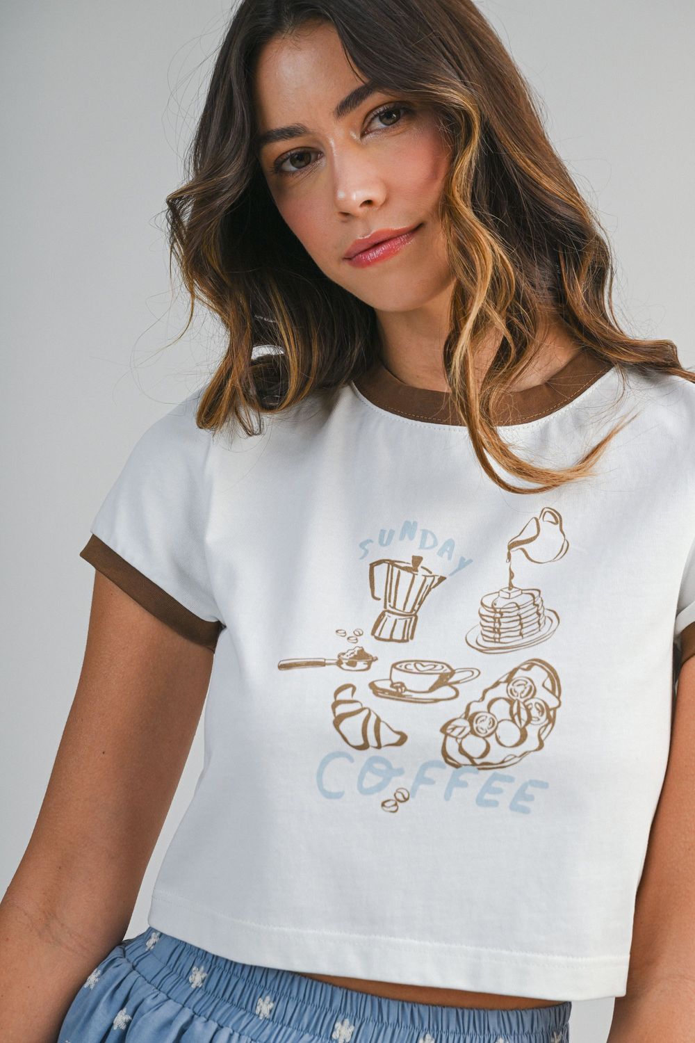 Sunday coffee cotton baby tee