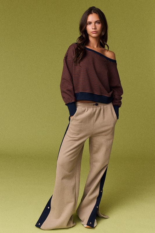 Amira stripe slouchy sweatshirt