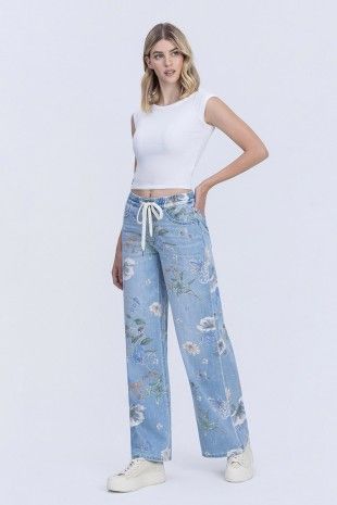 Olivia Floral Hi Rise Wide Leg