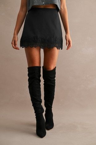 Dalia Lace Trim Mini Skirt