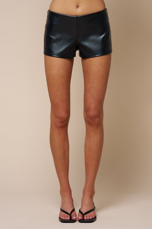 Rory faux leather mini shorts