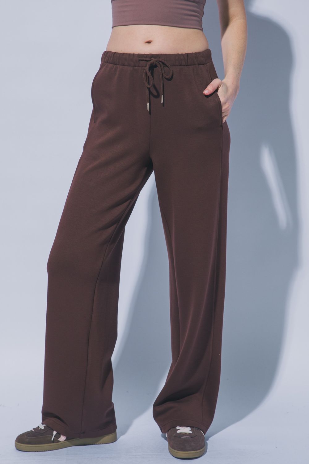 Gia Soft Pull-On Pants, COLOR: CHOCOLATE, Size: SMALL