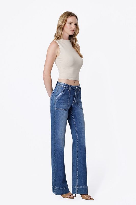 Janes High-Rise Patch Pocket Vintage Flare Jeans