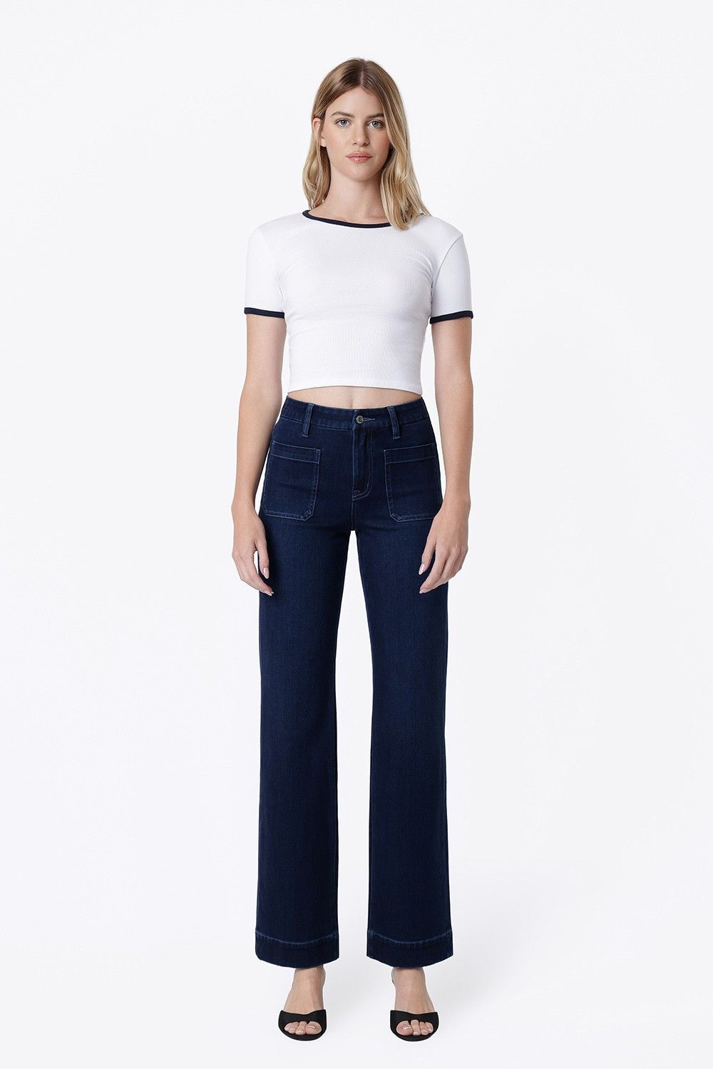 High Rise Slim Wide W/Patch Pocket