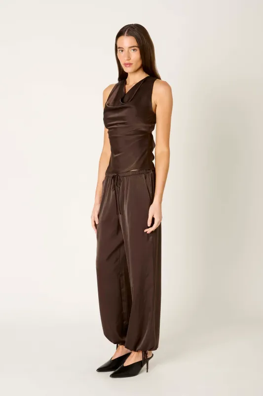 Cosimo Satin Cowl Neck Top