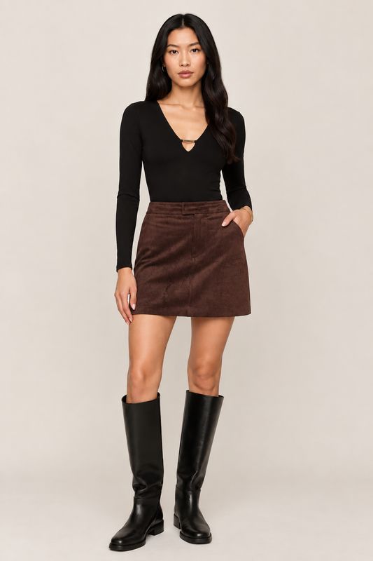 Perri Suede Mini Skirt