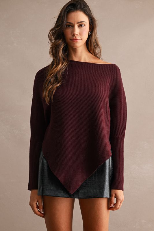 Sutton Asymmetrical Knit Sweater