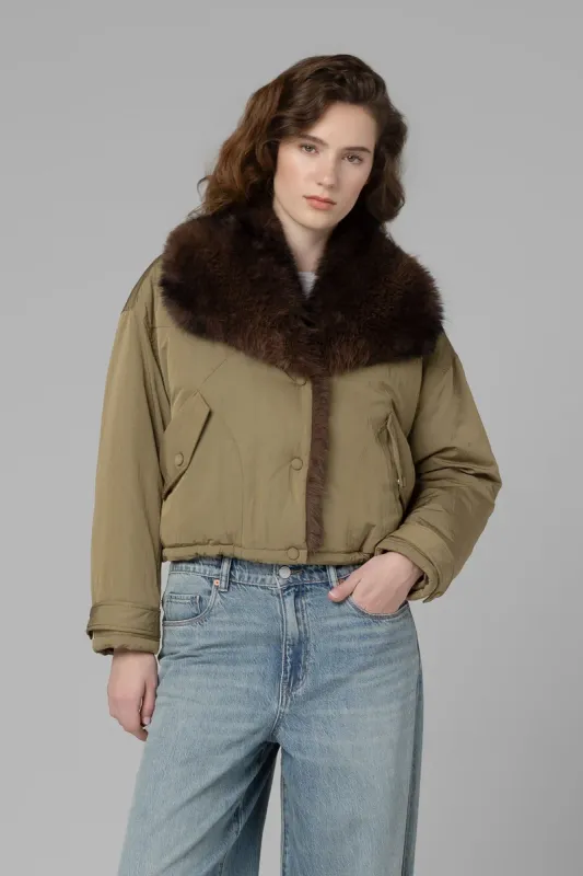 In Rotation Nylon Fur Jacket