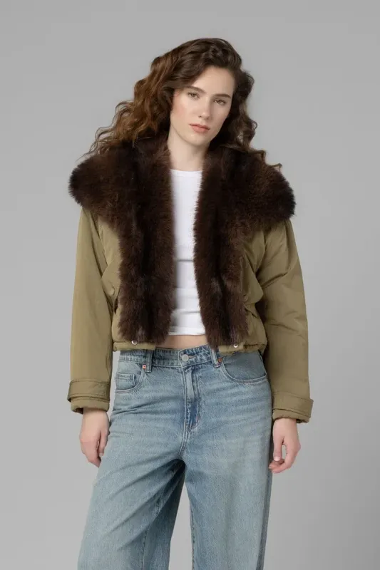 In Rotation Nylon Fur Jacket