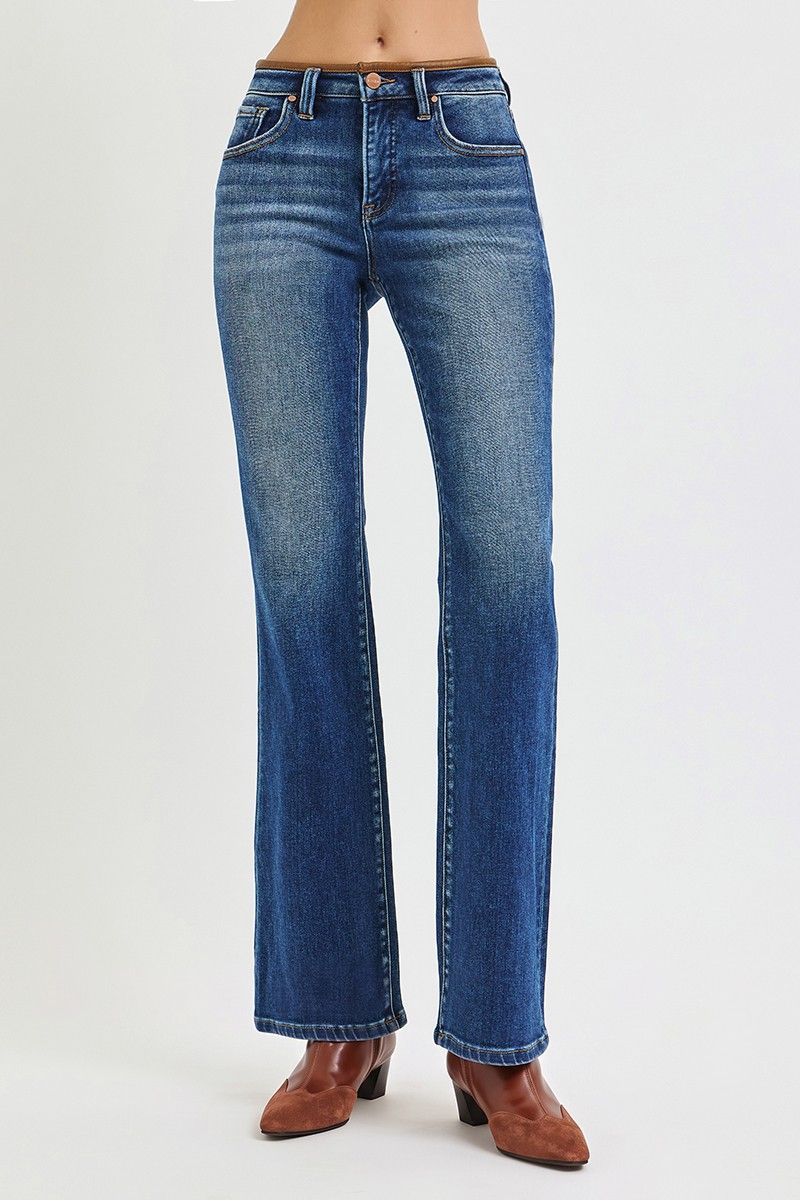Sadie Mid Rise Boot W/Leather Trim