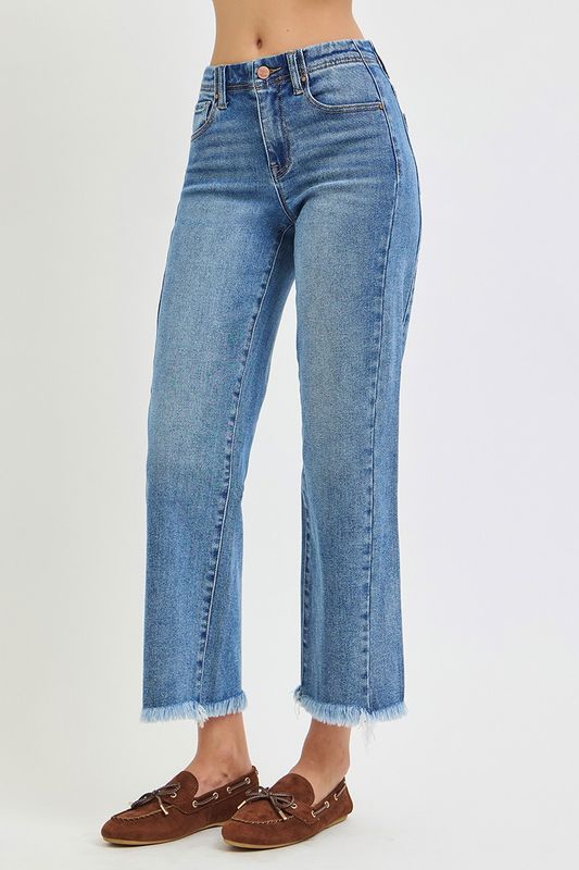 Cleo High Rise Straight w/Side Seams