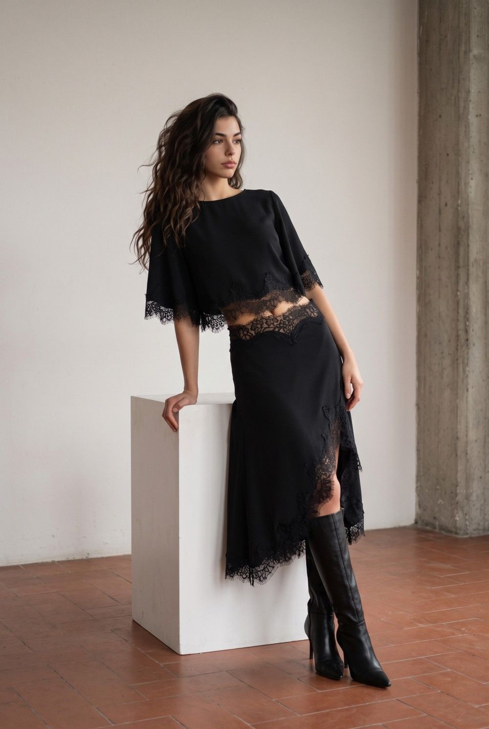Valentina Lace Midi Skirt