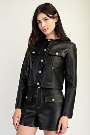 Priya Faux Leather Jacket