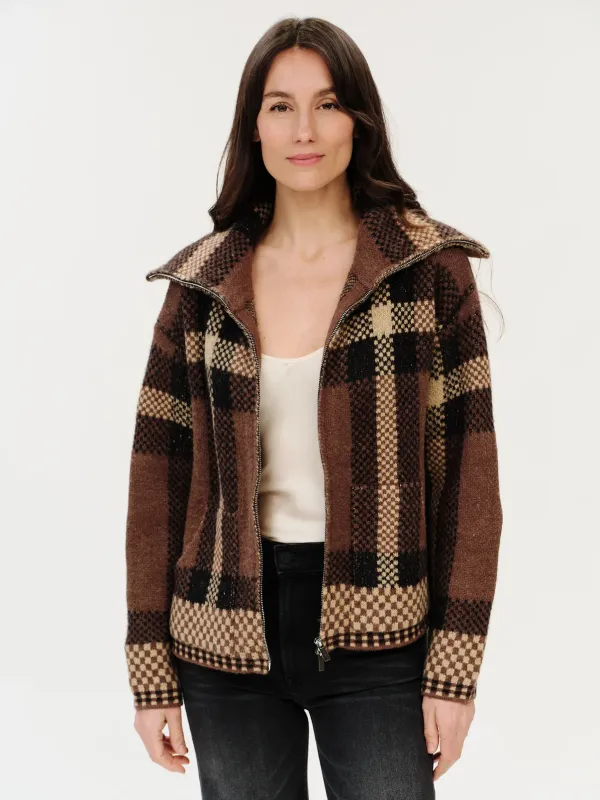 Cypress Plaid Collared Zip Up