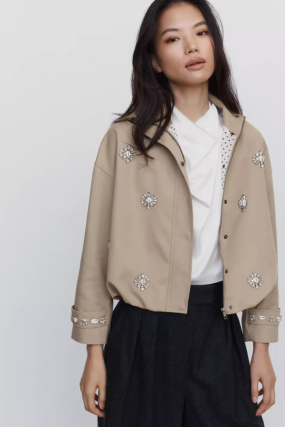 Sandy Rhinestone Bubble Trench