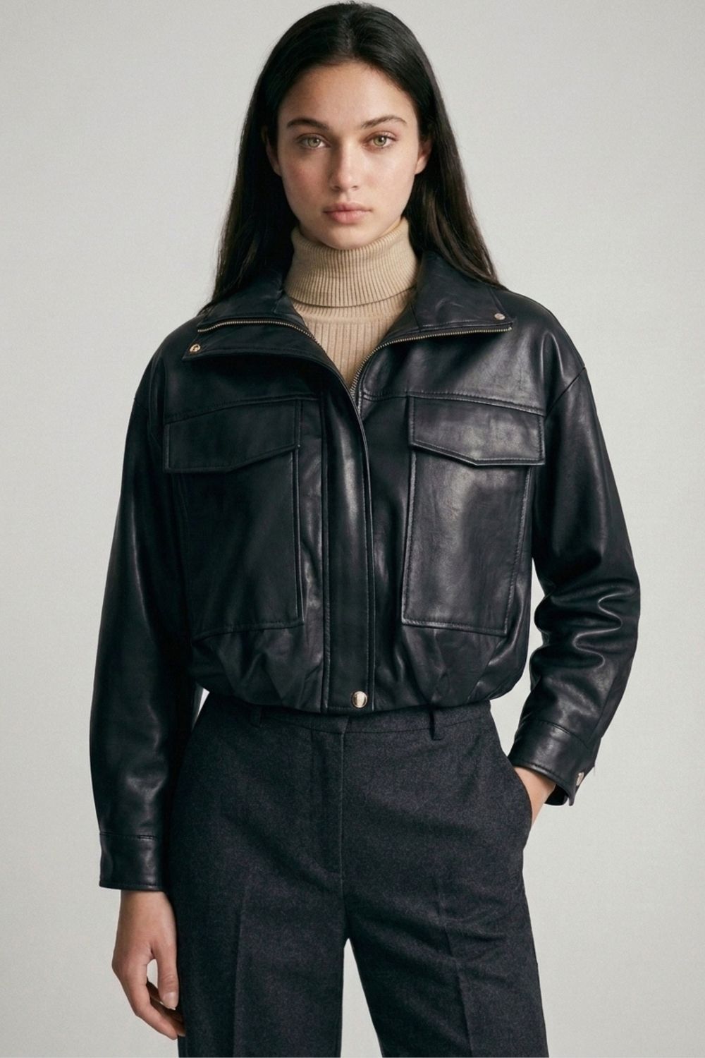 Alaya vegan leather bomber jacket