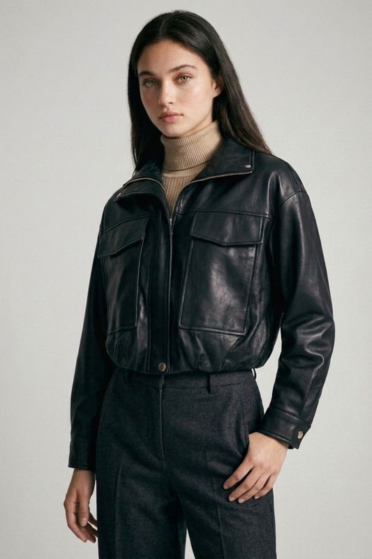 Alaya vegan leather bomber jacket