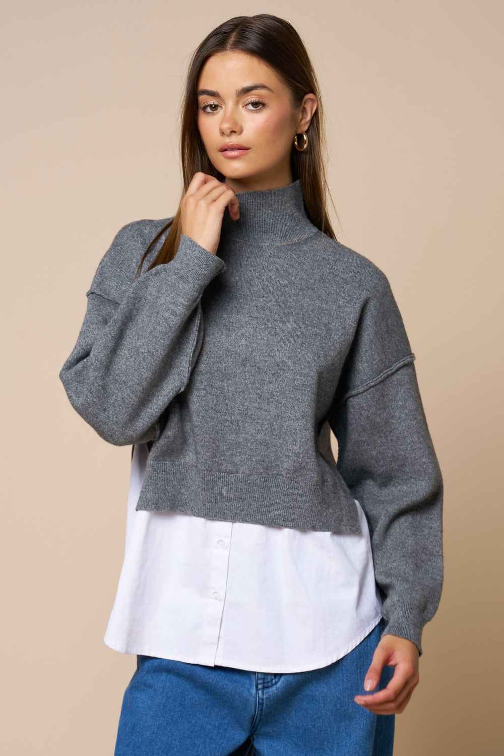 Penny polished layer look sweater