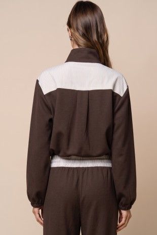 Casey Color Block Zip-Up Sweatshirt