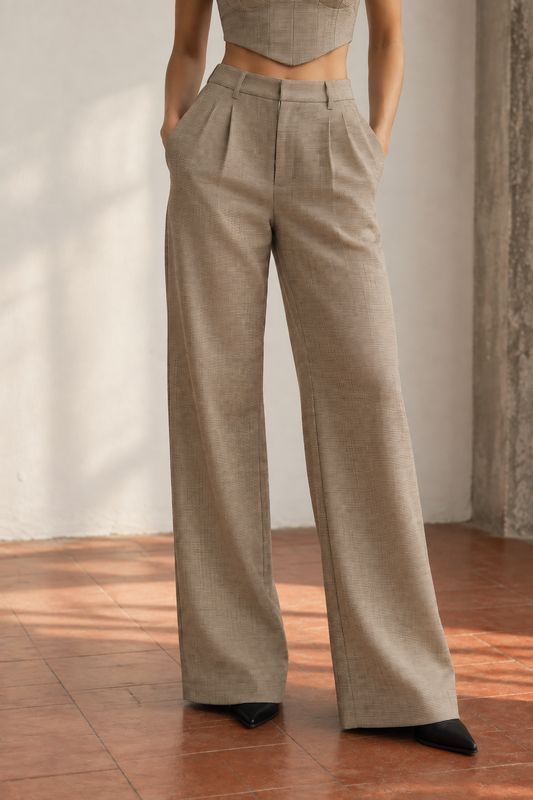 Lara Check Barrel Pant