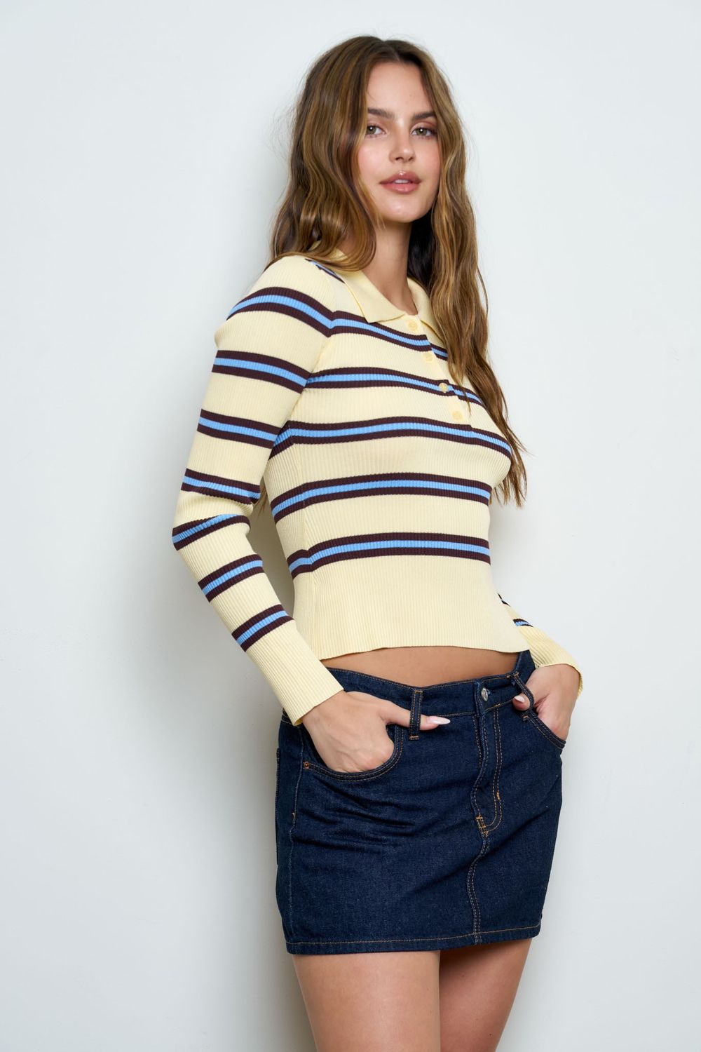 Varsity Stripe Polo Knit