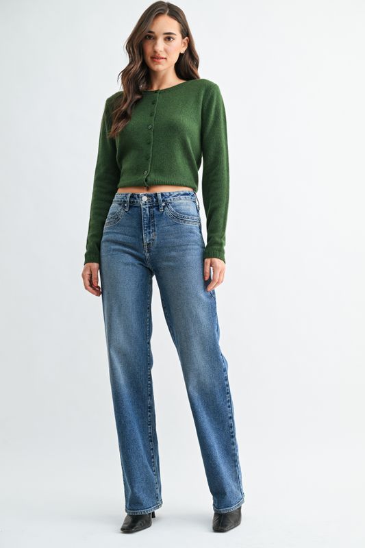 Double Pocket Wide Leg Medium Wash