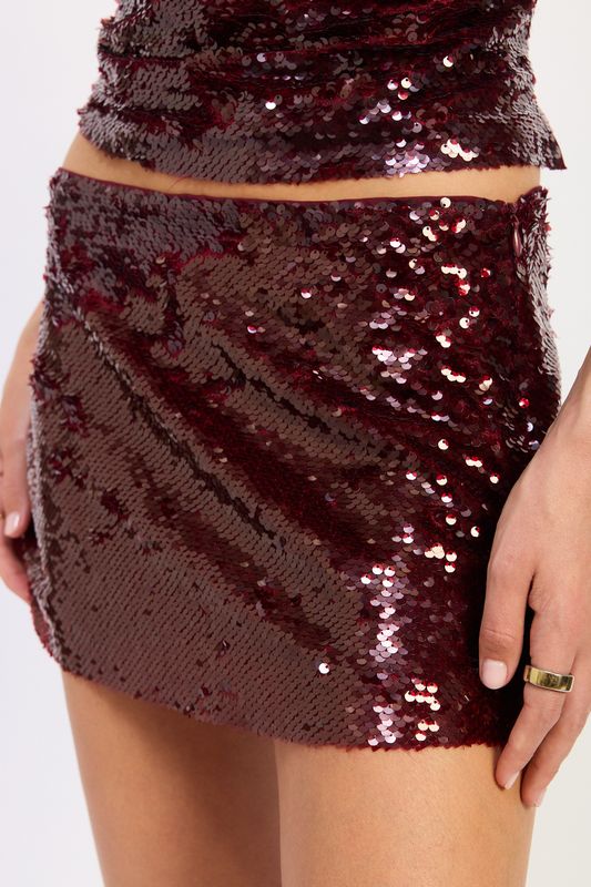 Ruby micro sequin skort