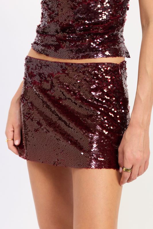 Ruby micro sequin skort