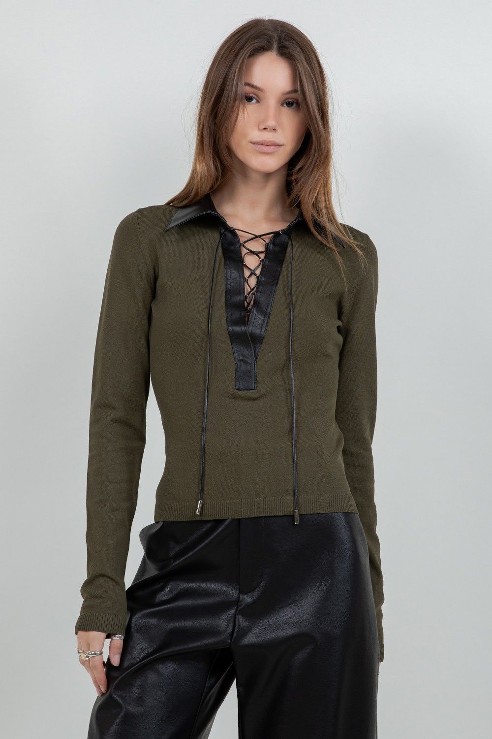 The Mercer Lace-Up Knit