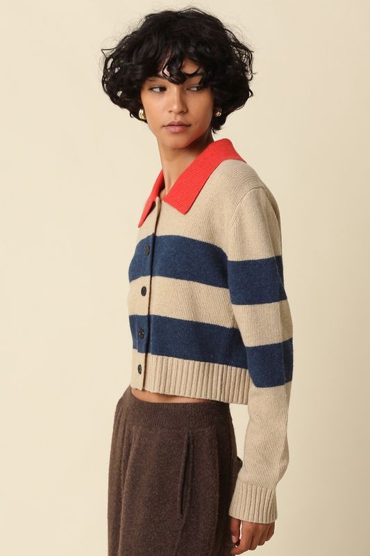 Varsity Edit Striped Cardigan