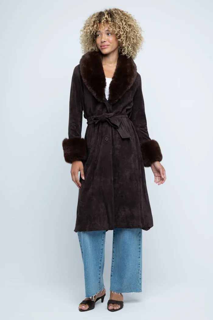 Uptown Faux Suede Trench