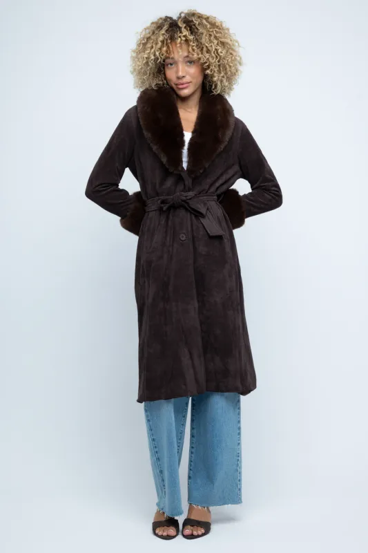 Uptown Faux Suede Trench