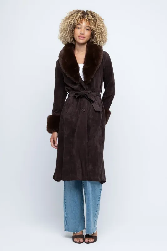 Uptown Faux Suede Trench