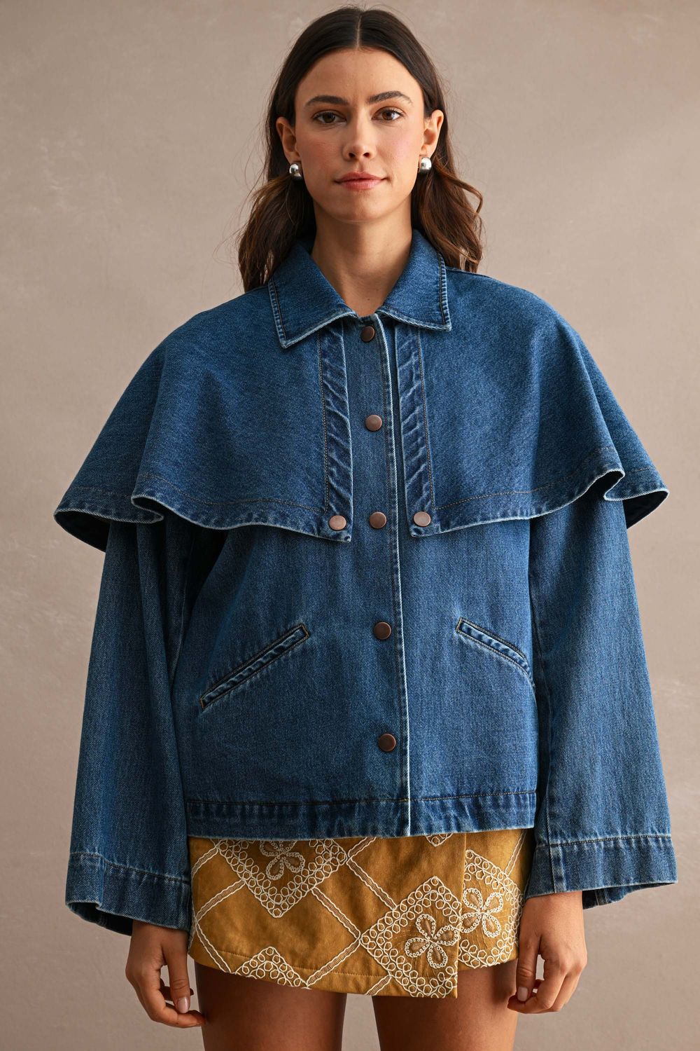 Yvonne Denim Cape Jacket