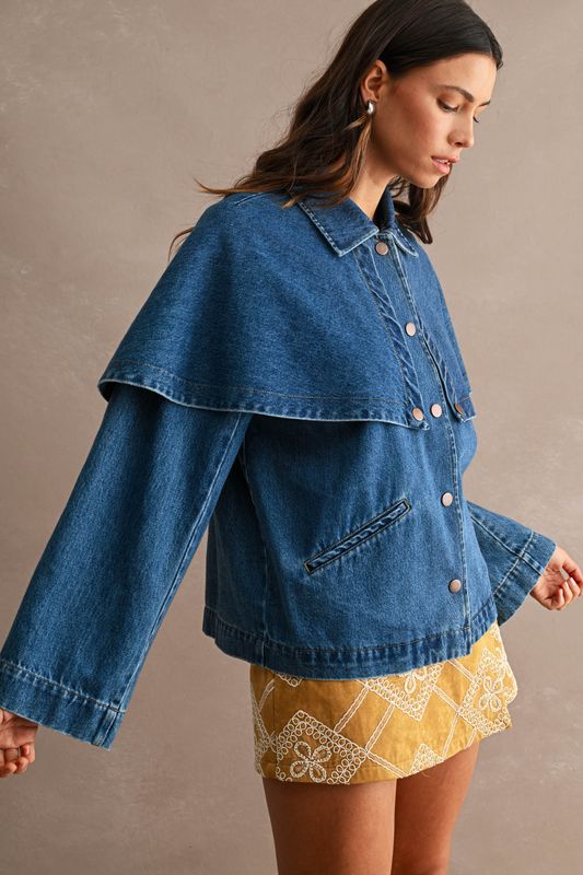 Yvonne Denim Cape Jacket
